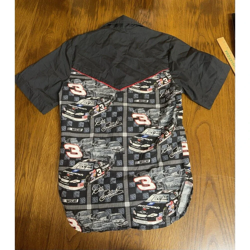 Custom Made w/ Vtg Fabric Dale Earnhardt Sr & Jr Men’s S Button Up’s #3 #8
